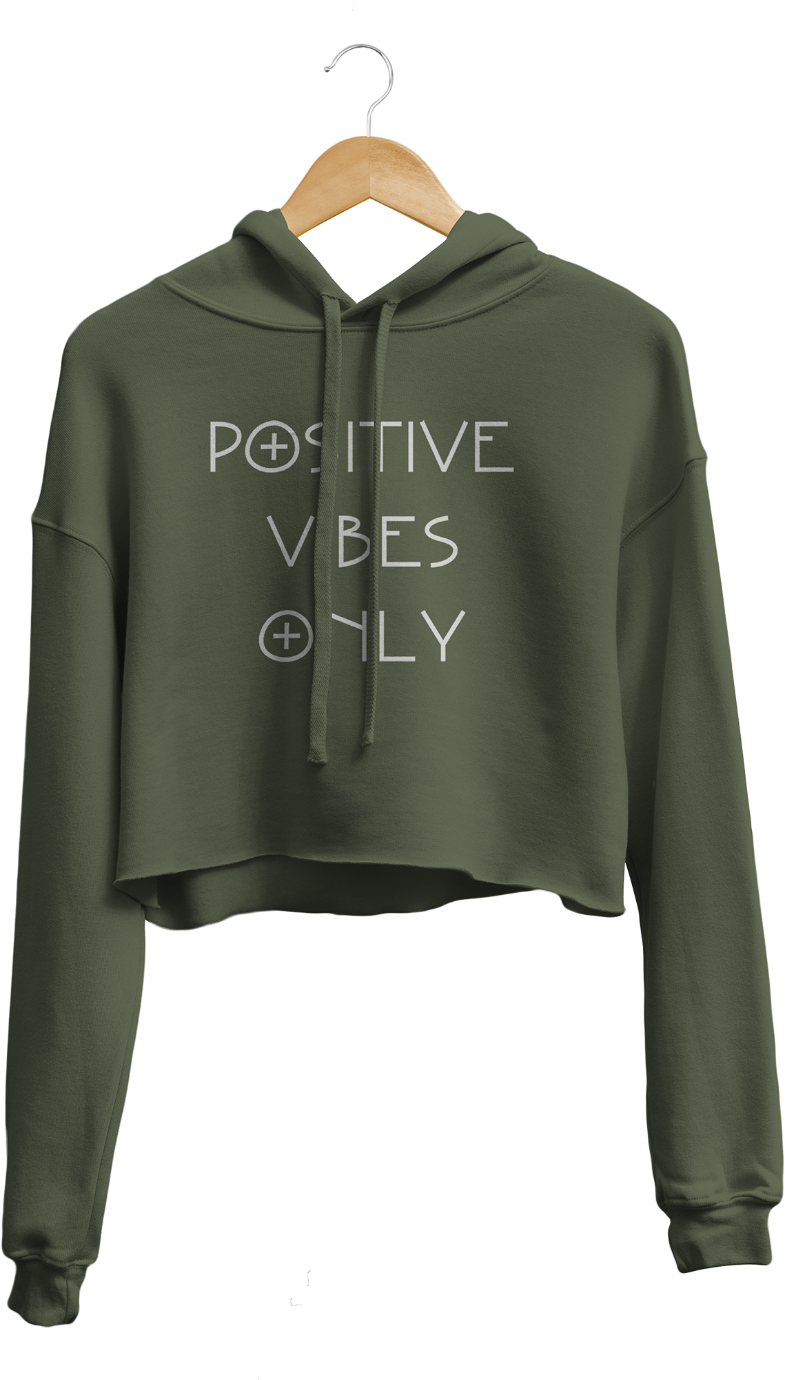 Positive Vibes Only Cropped Hoodie